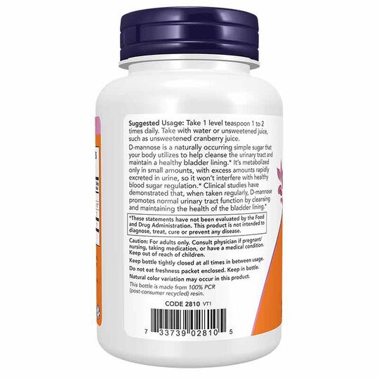 D-Mannose Pure Powder Organic, NOW